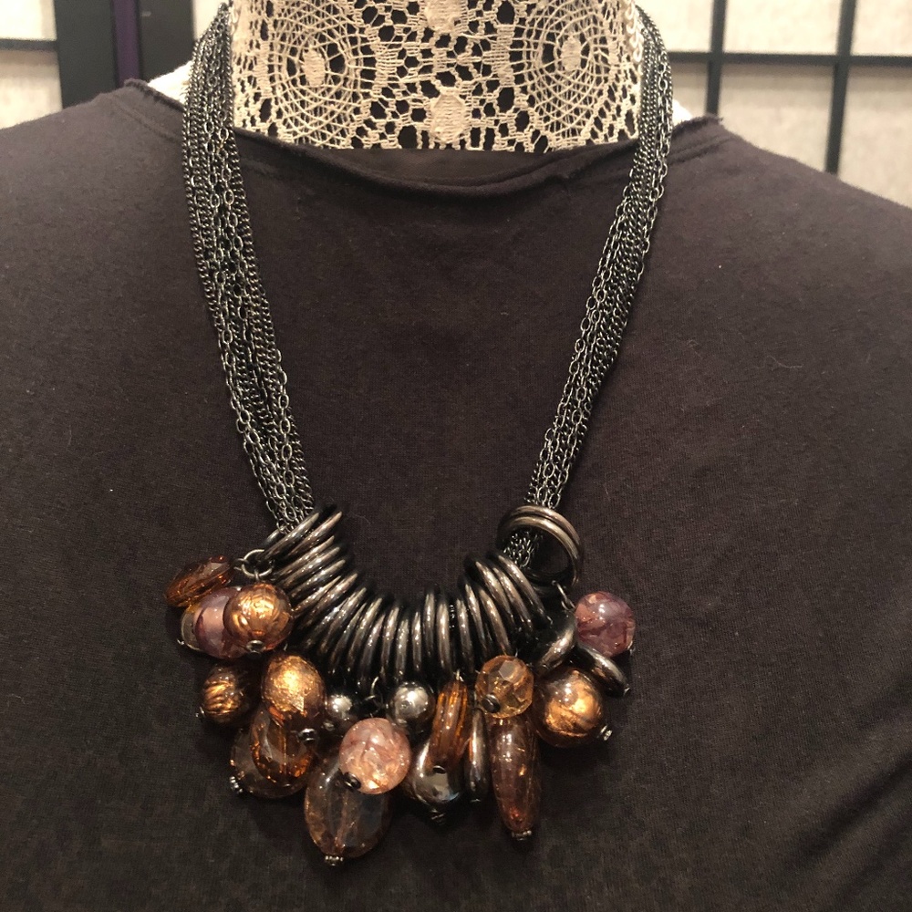 NY & Company Beaded Statement Necklace
